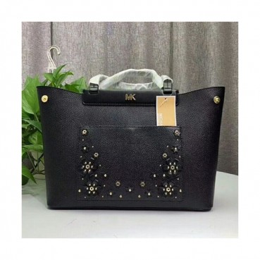 Michael Kors Leather Tote Shoulder Bag, 36CM - 마이클 코어스 레더 토트 숄더백 ,MKB0022, 36CM,블랙