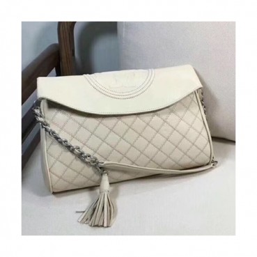 Tory Burch Fleming Distressed Leather Flod-Over Hobo Shoulder Bag,33cm 