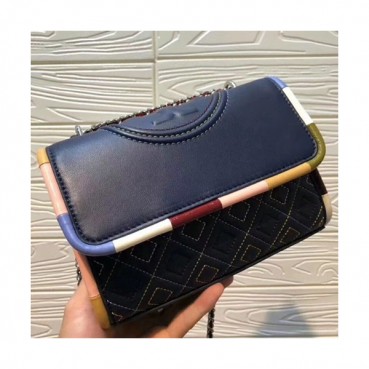 Tory Burch Leather Navy Fleming Chain Shoulder Bag,21cm - 토리버치 레더 네이비 플레밍 체인 숄더백 TBB0050,21cm