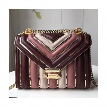 Michael Kors Leather Chain Shoulder Bag, 24CM - 마이클 코어스 레더 체인 숄더백 ,MKB0004, 24CM,레드