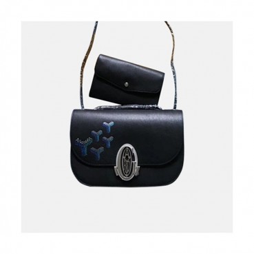 [한정판]Goyard Leather Black (Blue)  Shoulder Bag - 고야드 레더 블랙(블루) 숄더백,GYB0095