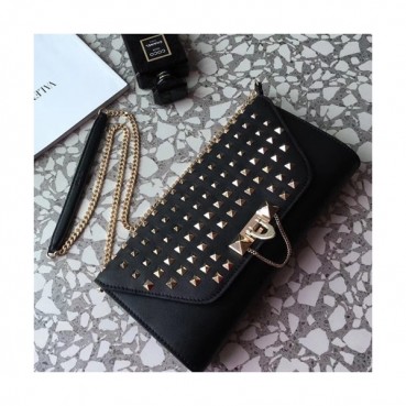 Valentino Rockstud Leather Flap Shoulder Bag,27CM - 발렌티노 락스터드 레더 플랩 숄더백,VTB0012,27CM,블랙