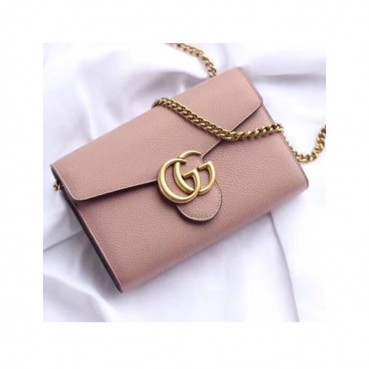 Gucci GG Marmont Chain Shoulder Bag,20CM - 구찌 GG 마몬트 체인 숄더백 GUB0140,20cm,핑크