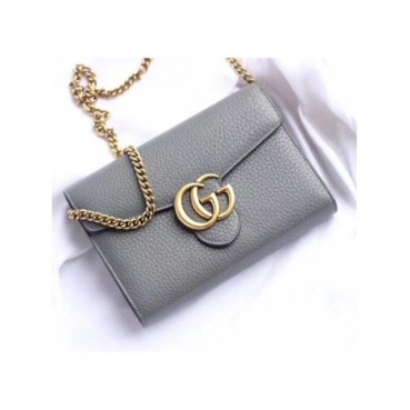 Gucci GG Marmont Chain Shoulder Bag,20CM - 구찌 GG 마몬트 체인 숄더백 GUB0139,20cm,그레이