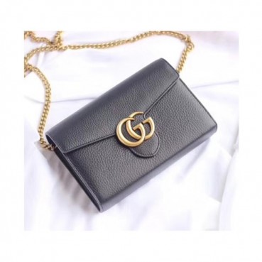 Gucci GG Marmont Chain Shoulder Bag,20CM - 구찌 GG 마몬트 체인 숄더백 GUB0138,20cm,블랙