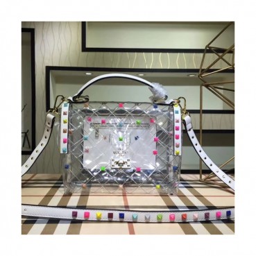 Valentino Rockstud Spike PVC Tote Shoulder Bag,23CM - 발렌티노 락스터드 스파이크 PVC 토트 숄더백,VTB0004,23CM,화이트
