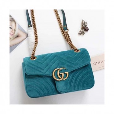 Gucci GG Marmont Matlase Velvet Women Shoulder Bag,26CM - 구찌 GG 마몬트 마틀라세 벨벳 여성용 숄더백 443497 ,GUB0114,26CM