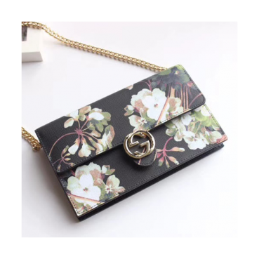 Gucci GG Flower Chain Shoulder Bag,19CM - 구찌 GG 플라워 체인 숄더백 GUB0103 ,19cm,블랙