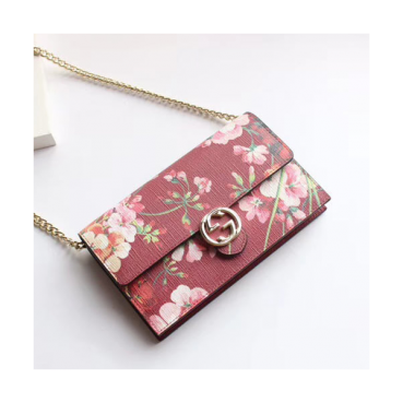 Gucci GG Flower Chain Shoulder Bag,19CM - 구찌 GG 플라워 체인 숄더백 GUB0102 ,19cm,핑크