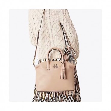 Tory Burch Leather Pink Mcgraw Slouchy Satchel Tote Shoulder Bag,32cm - 토리버치 레더 핑크 맥그로우 슬라우치 샤첼 토트 숄더백 TBB0037,32cm