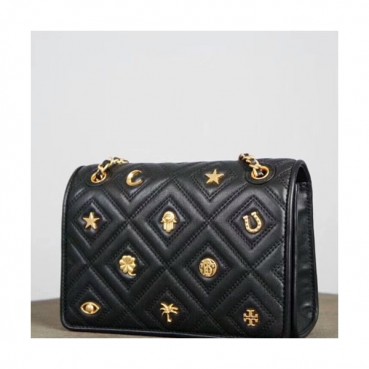 Tory Burch Leather Black Fleming Convertible Chain Shoulder Bag,21cm - 토리버치 레더 블랙 플레밍 컨버터블 체인 숄더백 TBB0031,21cm