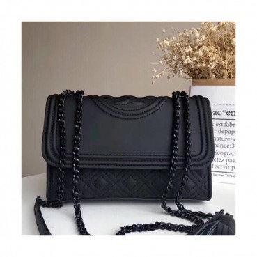 Tory Burch Leather Black Fleming Matte Convertible Chain Shoulder Bag,21cm - 토리버치 레더 블랙 플레밍 매트 컨버터블 체인 숄더백 TBB0026,21cm