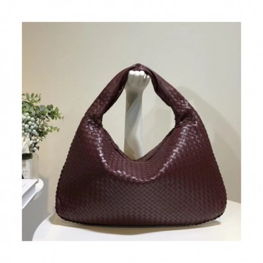 Bottega Veneta Leather Wine Hobo Tote Shoulder Bag,50cm - 보테가 베네타 레더 와인 호보 토트 숄더백 5092