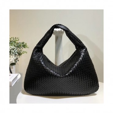 Bottega Veneta Leather Black Hobo Tote Shoulder Bag,50cm - 보테가 베네타 레더 블랙 호보 토트 숄더백 5092