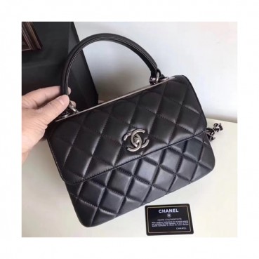 Chanel Women Chain Tote Shoulder Bag ,25CM - 샤넬 여성용 체인 토트 숄더백 CHAB0514,25CM,블랙(다크실버)