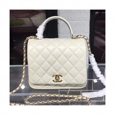 Chanel Leather Chain Tote Shoulder Bag ,17CM - 샤넬 레더 체인 토트 숄더백 CHAB0502,17CM,화이트