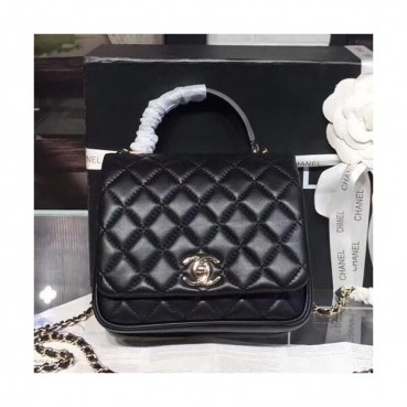 Chanel Leather Chain Tote Shoulder Bag ,17CM - 샤넬 레더 체인 토트 숄더백 CHAB0501,17CM,블랙
