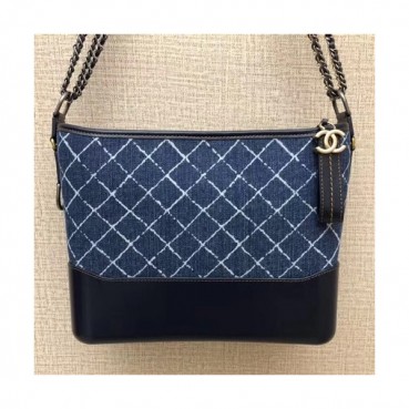 Chanel 2018 Gabrielle Hobo Denim Shoulder Bag ,28CM - 샤넬 2018 가브리엘 호보 데님 숄더백,CHAB0500,28CM,블루