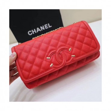 Chanel Women Leather Chain Shoulder Bag ,26.5CM - 샤넬 여성용 레더 체인 숄더백,CHAB0476,26.5CM,레드