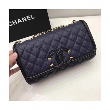 Chanel Women Leather Chain Shoulder Bag ,26.5CM - 샤넬 여성용 레더 체인 숄더백,CHAB0475,26.5CM,네이비