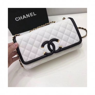 Chanel Women Leather Chain Shoulder Bag ,26.5CM - 샤넬 여성용 레더 체인 숄더백,CHAB0474,26.5CM,화이트