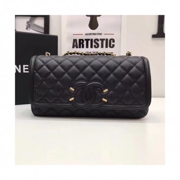 Chanel Women Leather Chain Shoulder Bag ,26.5CM - 샤넬 여성용 레더 체인 숄더백,CHAB0471,26.5CM,블랙