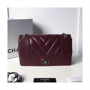 Chanel Women Leather Chain Shoulder Bag ,25CM - 샤넬 여성용 레더 체인 숄더백,CHAB0466,25CM,와인