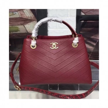 Chanel Women Leather Tote Shoulder Bag ,28CM - 샤넬 여성용 레더 토트 숄더백,CHAB0439,28CM,레드