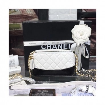Chanel Women Gabrielle Leather Chain Shoulder Bag ,18CM - 샤넬 여성용 가브리엘 레더 체인 숄더백,CHAB0422,18CM,화이트+블랙
