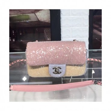 Chanel Women Bling Bling Leather Chain Shoulder Bag ,19CM - 샤넬  여성용 블링 블링 레더 체인 숄더백,CHAB0396,19CM,핑크