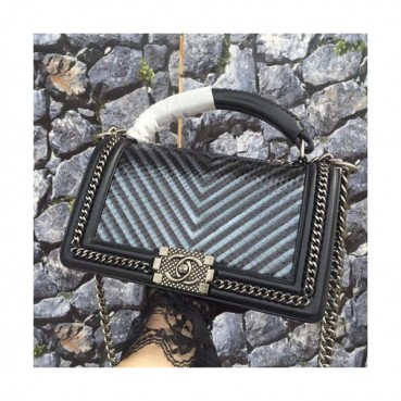 Chanel Leboy Leather Chain Tote Shoulder Bag ,25CM - 샤넬 르보이 레더 체인 토트 숄더백 CHAB0378,25CM,블랙