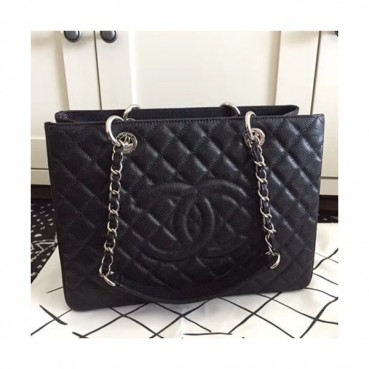 Chanel 2018 Women Tote Shoulder Bag,33CM - 샤넬 2018 여성용 토트 숄더백  CHAB0326,33CM,블랙(실버)