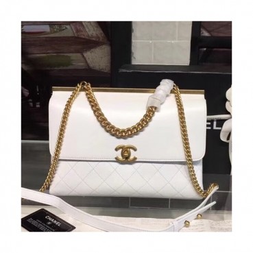 Chanel 2018/2019 Women Flap Shoulder Bag,23/28CM - 샤넬 2018/2019 여성용 플랩 숄더백 CHAB0278,23/28CM,화이트
