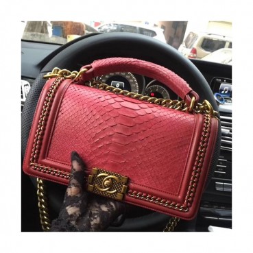 Chanel Leboy Leather Chain Tote Shoulder Bag,25CM - 샤넬 르보이 레더 체인 토트 숄더백 CHAB0188,25CM,레드