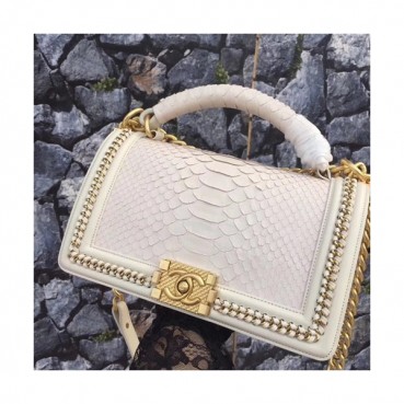 Chanel Leboy Leather Chain Tote Shoulder Bag,25CM - 샤넬 르보이 레더 체인 토트 숄더백 CHAB0186,25CM,화이트