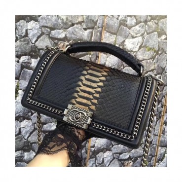 Chanel Leboy Leather Chain Tote Shoulder Bag,25CM - 샤넬 르보이 레더 체인 토트 숄더백 CHAB0184,25CM,블랙