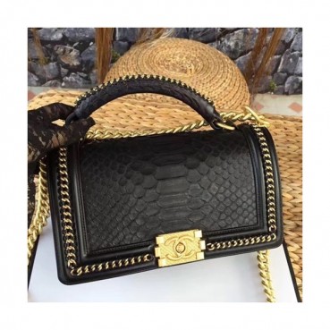 Chanel Leboy Leather Chain Tote Shoulder Bag,25CM - 샤넬 르보이 레더 체인 토트 숄더백 CHAB0181,25CM,블랙