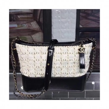 Chanel 2018 Gabrielle  Hobo Shoulder Bag ,28CM - 샤넬 2018 가브리엘 호보 숄더백,CHAB0131,28CM,화이트+블랙