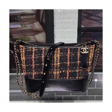 Chanel 2018 Gabrielle  Hobo Shoulder Bag  ,28CM - 샤넬 2018 가브리엘 호보 숄더백,CHAB0130,28CM,오렌지+블랙