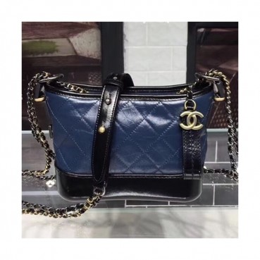 Chanel 2018 Gabrielle  Hobo Shoulder Bag ,20CM - 샤넬 2018 가브리엘 호보 숄더백,CHAB0099,20CM,블루+블랙