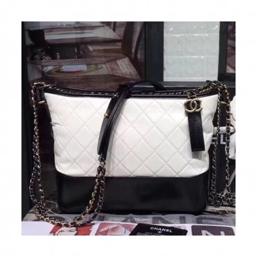 Chanel 2018 Gabrielle  Hobo Shoulder Bag ,28CM - 샤넬 2018 가브리엘 호보 숄더백,CHAB0097,28CM,화이트+블랙,제니