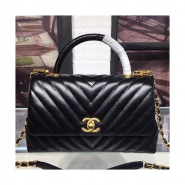 [커스텀급]Chanel 2018 Coco Chain Handle Shoulder Bag,29CM - 샤넬 2018 코코 체인 핸들 숄더백,CHAB0043,29CM,블랙