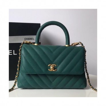 Chanel 2018 Coco Chain Handle Shoulder Bag,23/28CM - 샤넬 2018 코코 체인 핸들 숄더백,CHAB0039,23/28CM,그린