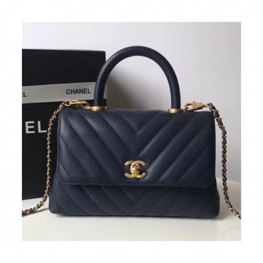Chanel 2018 Coco Chain Handle Shoulder Bag,23/28CM - 샤넬 2018 코코 체인 핸들 숄더백,CHAB0038,23/28CM,네이비