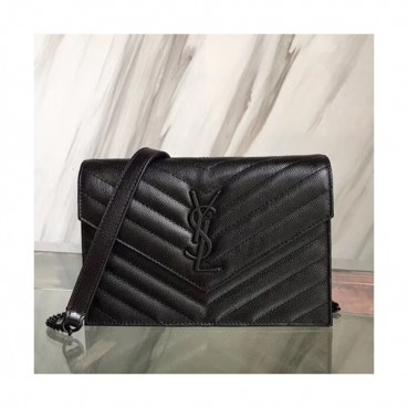 Saint Laurent Women Monogram Chain Shoulder Bag ,19CM - 입생로랑 여성용 모노그램 체인 숄더백 393953, SLB0264,19CM,블랙