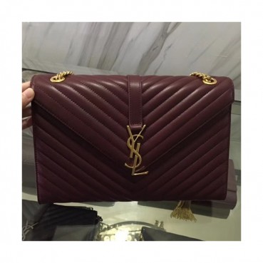 Saint Laurent Women Large Satchel Shoulder Bag,31CM - 입생로랑 여성용 라지 사첼 숄더백 342023, SLB0261 ,31CM,와인