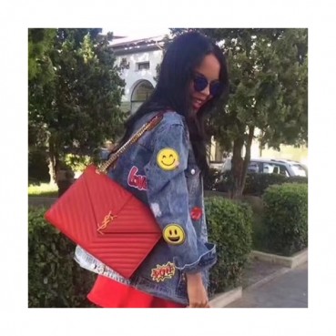 Saint Laurent Women Large Satchel Shoulder Bag,31CM - 입생로랑 여성용 라지 사첼 숄더백 342023, SLB0260 ,31CM,레드