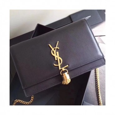 Saint Laurent Women Kate Monogram Chain Shoulder Bag ,19CM - 입생로랑 여성용 케이트 모노그램 체인 숄더백 452159, SLB0255,19CM,블랙(금장)