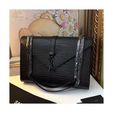 Saint Laurent Women Large Satchel Shoulder Bag,31CM - 입생로랑 여성용 라지 사첼 숄더백 342023, SLB0253 ,31CM,블랙