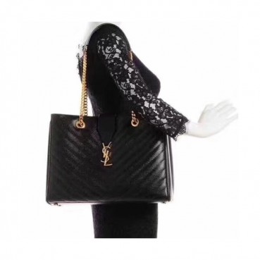 [커스텀급]Saint Laurent Women Monogram Chain Shoulder Bag,35CM - 입생로랑 여성용 모노그램 체인 숄더백 396911, SLB0248,35CM,블랙